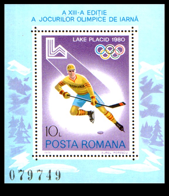 1979 - Jocurile Olimpice Lake Placid, colita neuzata